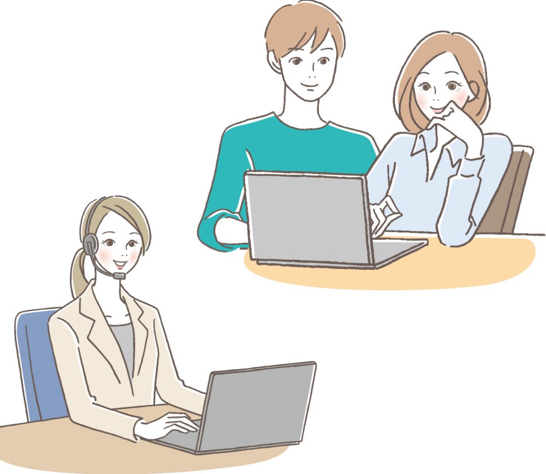 オンライン接客 Zoomによる接客イラスト